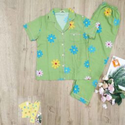 Buineshop - flower printed Cool Herubine fabric Pajamas for Women - Buineshop